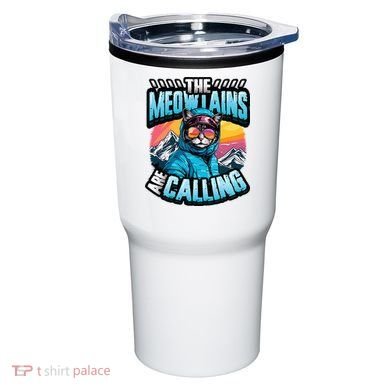 The Meowtains Are Calling Snowboard Cat Skiing Tumbler