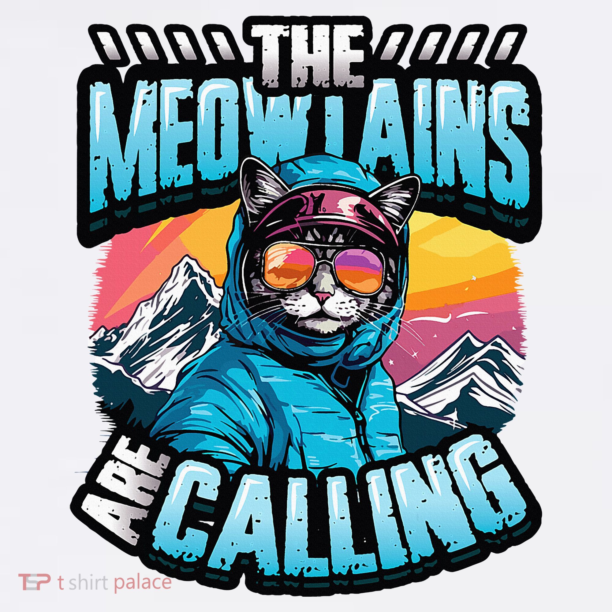 The Meowtains Are Calling Snowboard Cat Skiing Mousepad