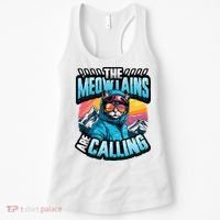 The Meowtains Are Calling Snowboard Cat Skiing Women's Tank Top thumb 0