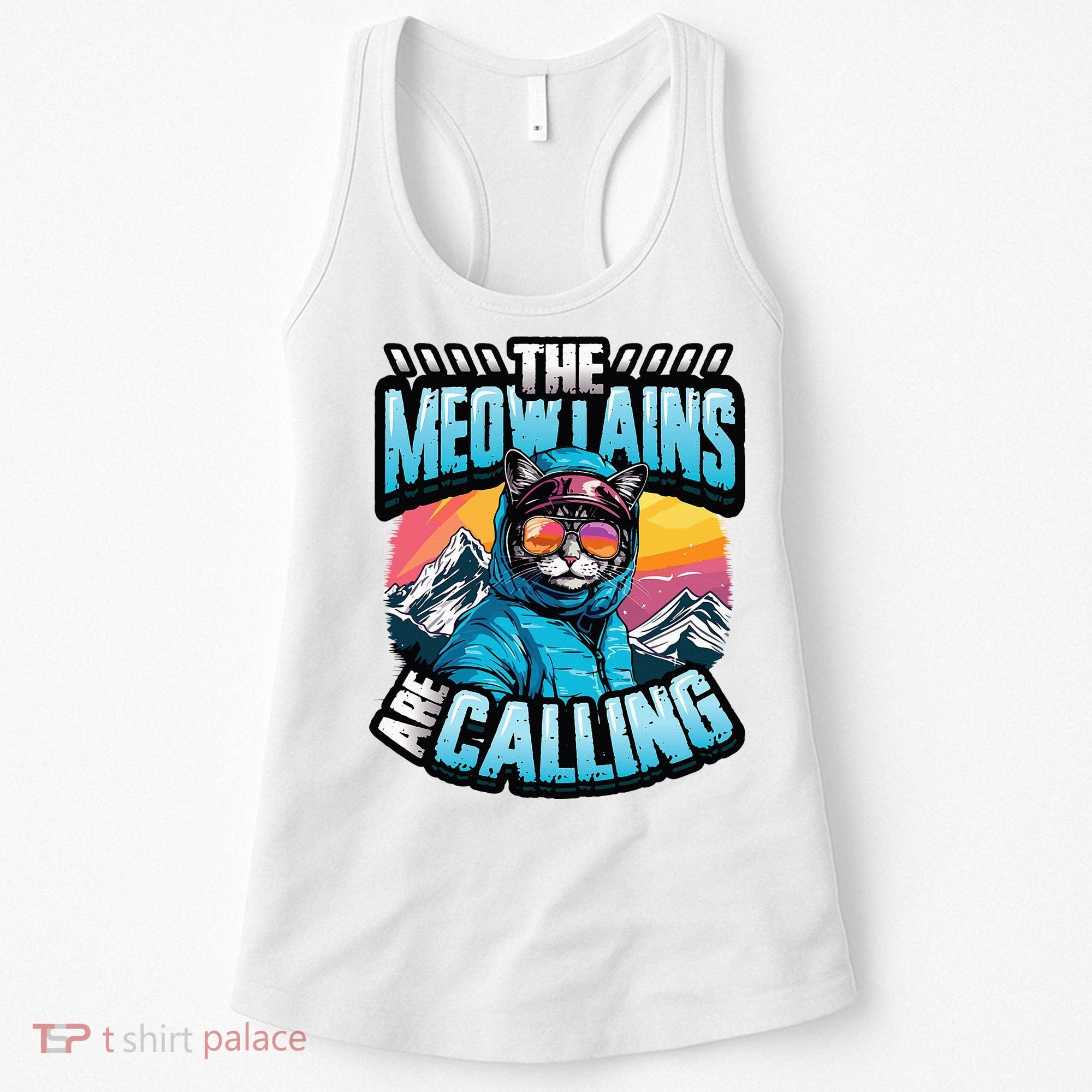 The Meowtains Are Calling Snowboard Cat Skiing Women's Tank Top