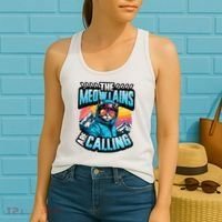 The Meowtains Are Calling Snowboard Cat Skiing Women's Tank Top thumb 2