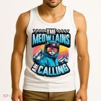 The Meowtains Are Calling Snowboard Cat Skiing Tank Top thumb 3