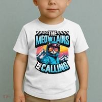 The Meowtains Are Calling Snowboard Cat Skiing Toddler T-Shirt thumb 2
