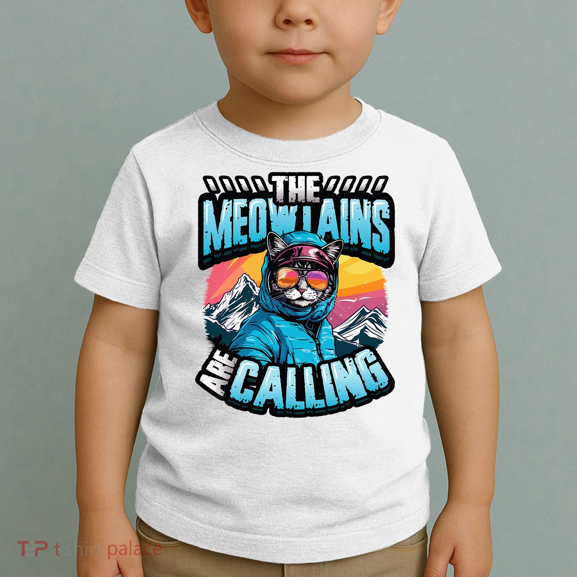 The Meowtains Are Calling Snowboard Cat Skiing Toddler T-Shirt