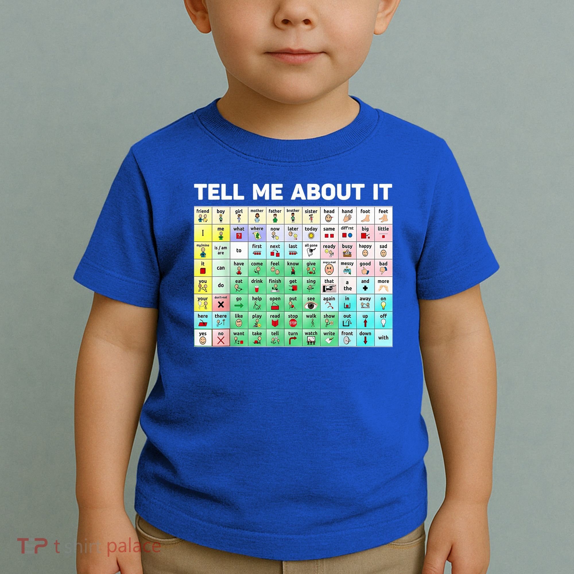 Tell Me About It Speech Language Pathology AAC Sped Teacher Toddler T-Shirt