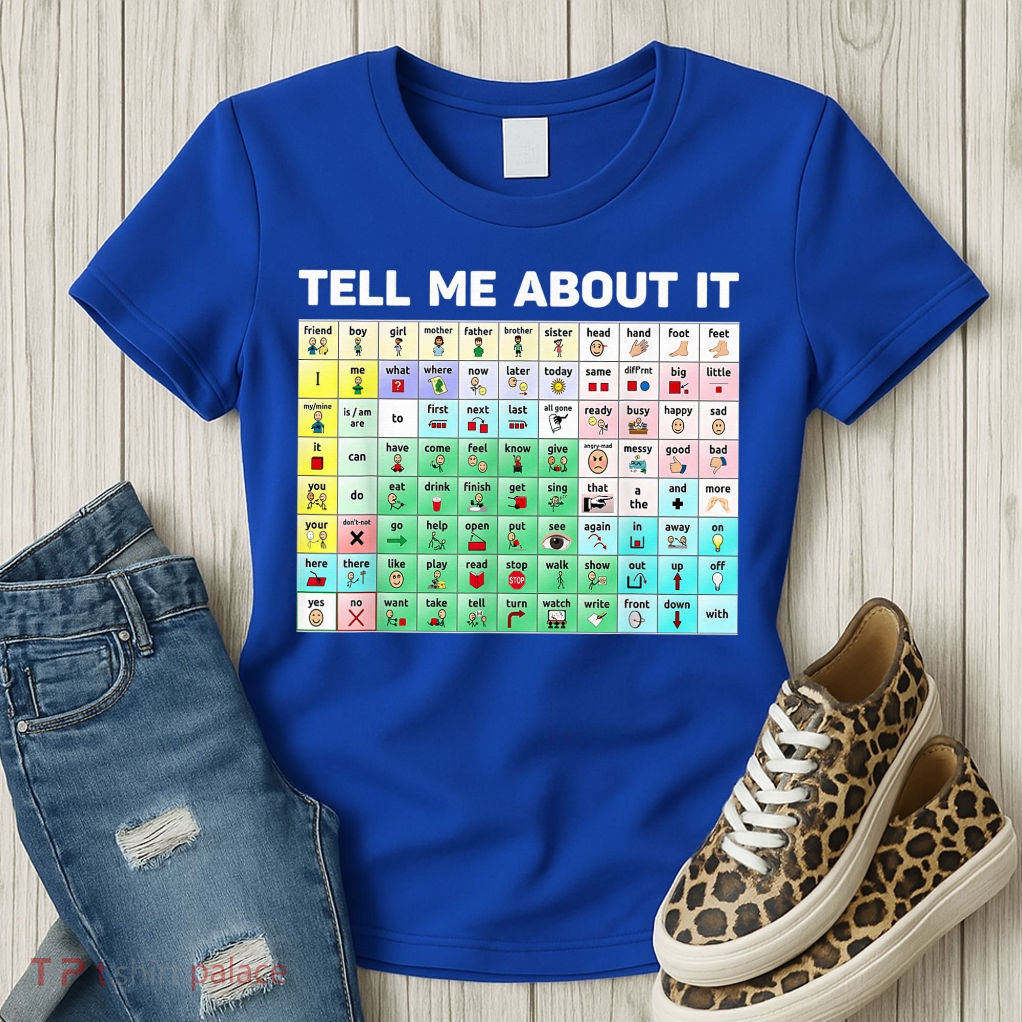 Tell Me About It Speech Language Pathology AAC Sped Teacher Women's T-Shirt