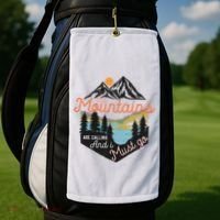 The Mountains Are Calling And I Must Go Golf Towel thumb 2