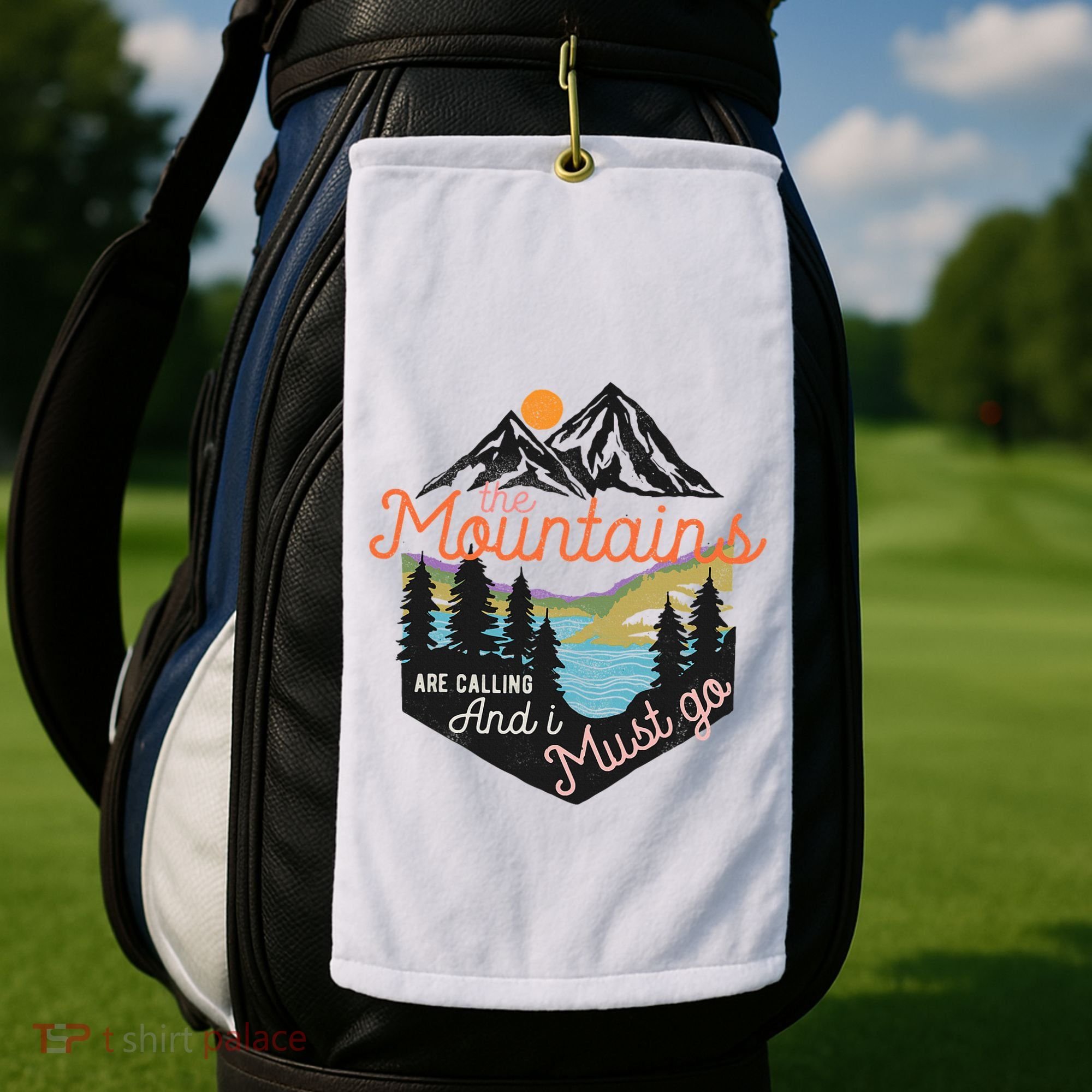 The Mountains Are Calling And I Must Go Golf Towel