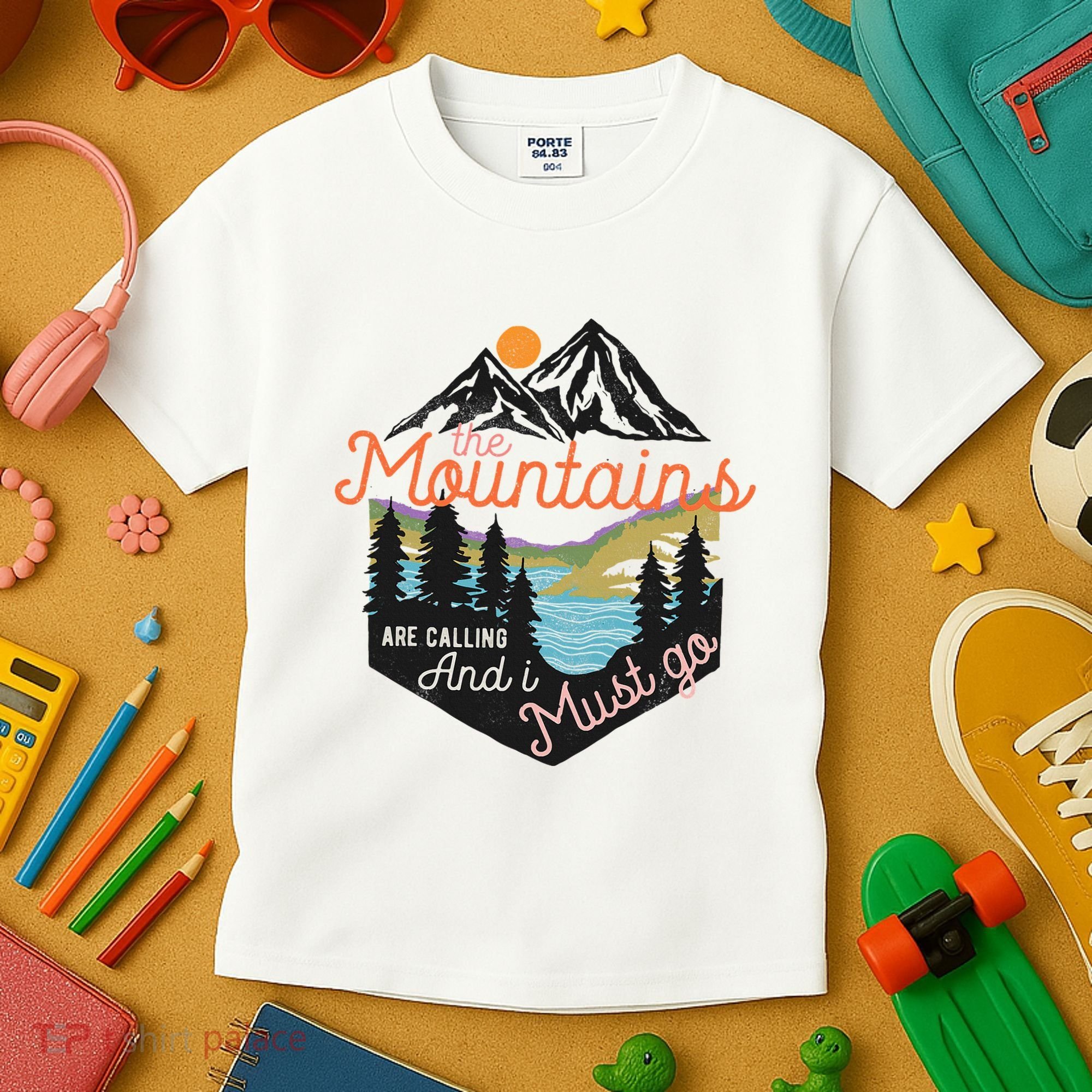 The Mountains Are Calling And I Must Go Kids T-Shirt