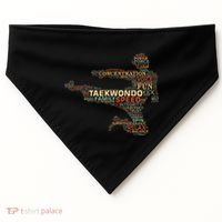 Taekwondo Martial Arts Fighter Tae Kwon Do Words Kicking USA-Made Doggie Bandana thumb 0