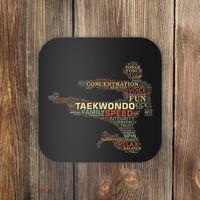 Taekwondo Martial Arts Fighter Tae Kwon Do Words Kicking Coaster thumb 0