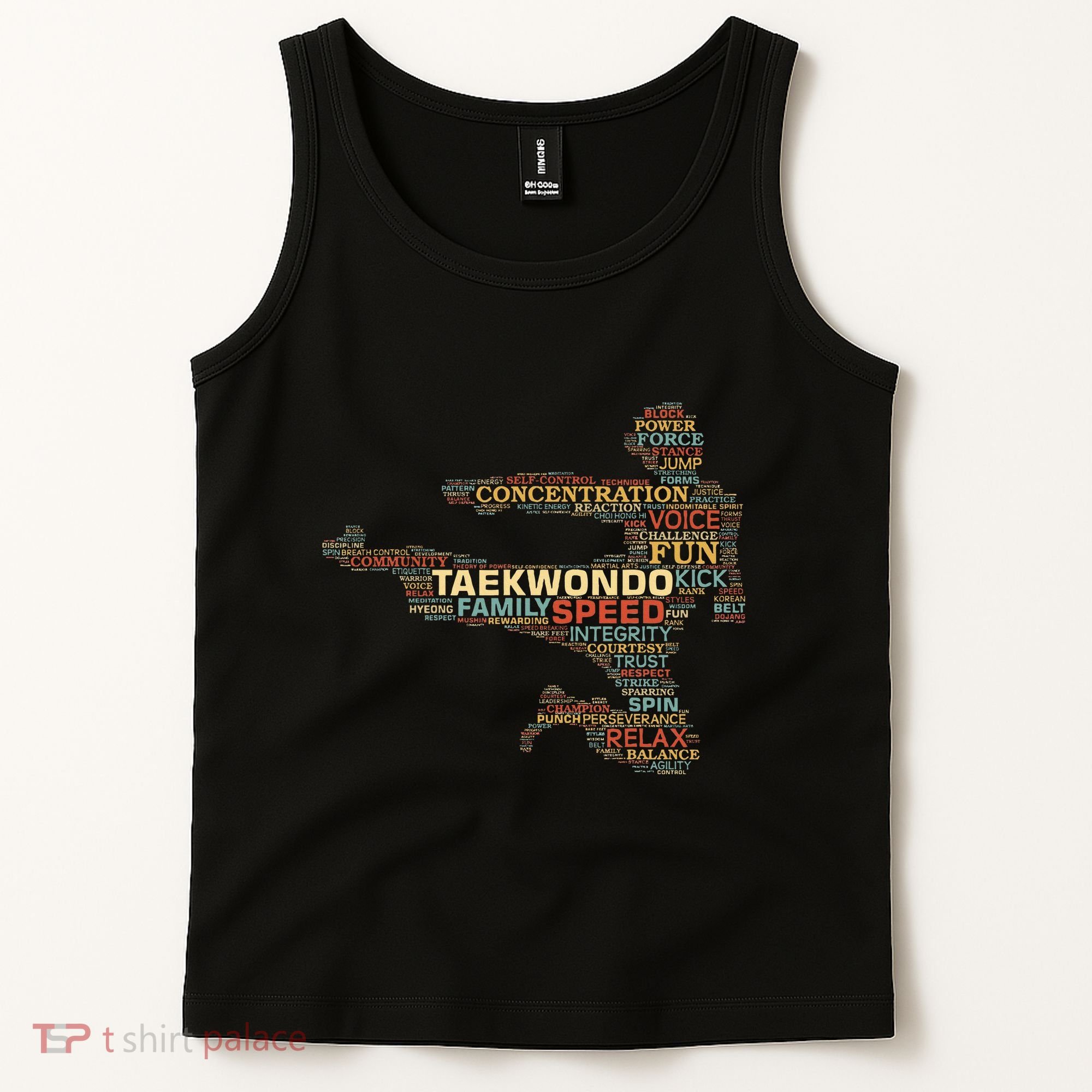 Taekwondo Martial Arts Fighter Tae Kwon Do Words Kicking Tank Top