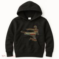 Taekwondo Martial Arts Fighter Tae Kwon Do Words Kicking Kids Hoodie thumb 0