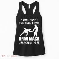 Touch me and your First Krav Maga Lesson is free Fighting Women's Tank Top thumb 0