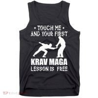 Touch me and your First Krav Maga Lesson is free Fighting Tank Top thumb 0