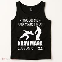 Touch me and your First Krav Maga Lesson is free Fighting Tank Top thumb 2