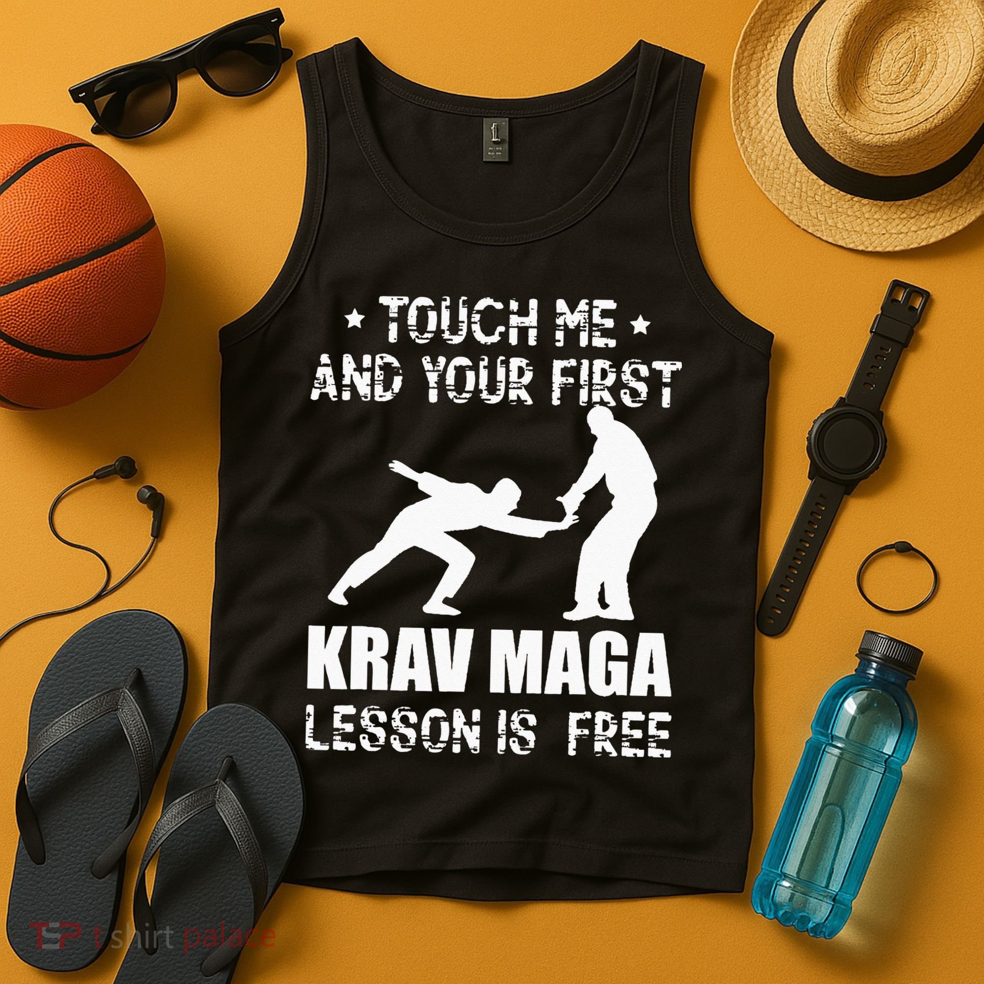 Touch me and your First Krav Maga Lesson is free Fighting Tank Top
