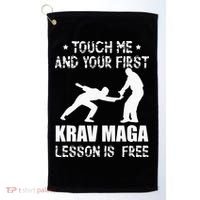 Touch me and your First Krav Maga Lesson is free Fighting Golf Towel thumb 0