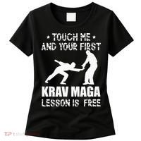 Touch me and your First Krav Maga Lesson is free Fighting Women's T-Shirt thumb 0
