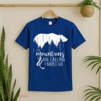 The Mountains Are Calling And I Must Go Wild Bear Cute Gift T-Shirt thumb 2