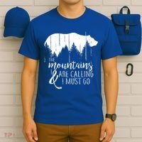 The Mountains Are Calling And I Must Go Wild Bear Cute Gift T-Shirt thumb 6