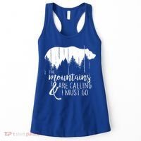 The Mountains Are Calling And I Must Go Wild Bear Cute Gift Women's Tank Top thumb 0