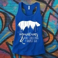The Mountains Are Calling And I Must Go Wild Bear Cute Gift Women's Tank Top thumb 3