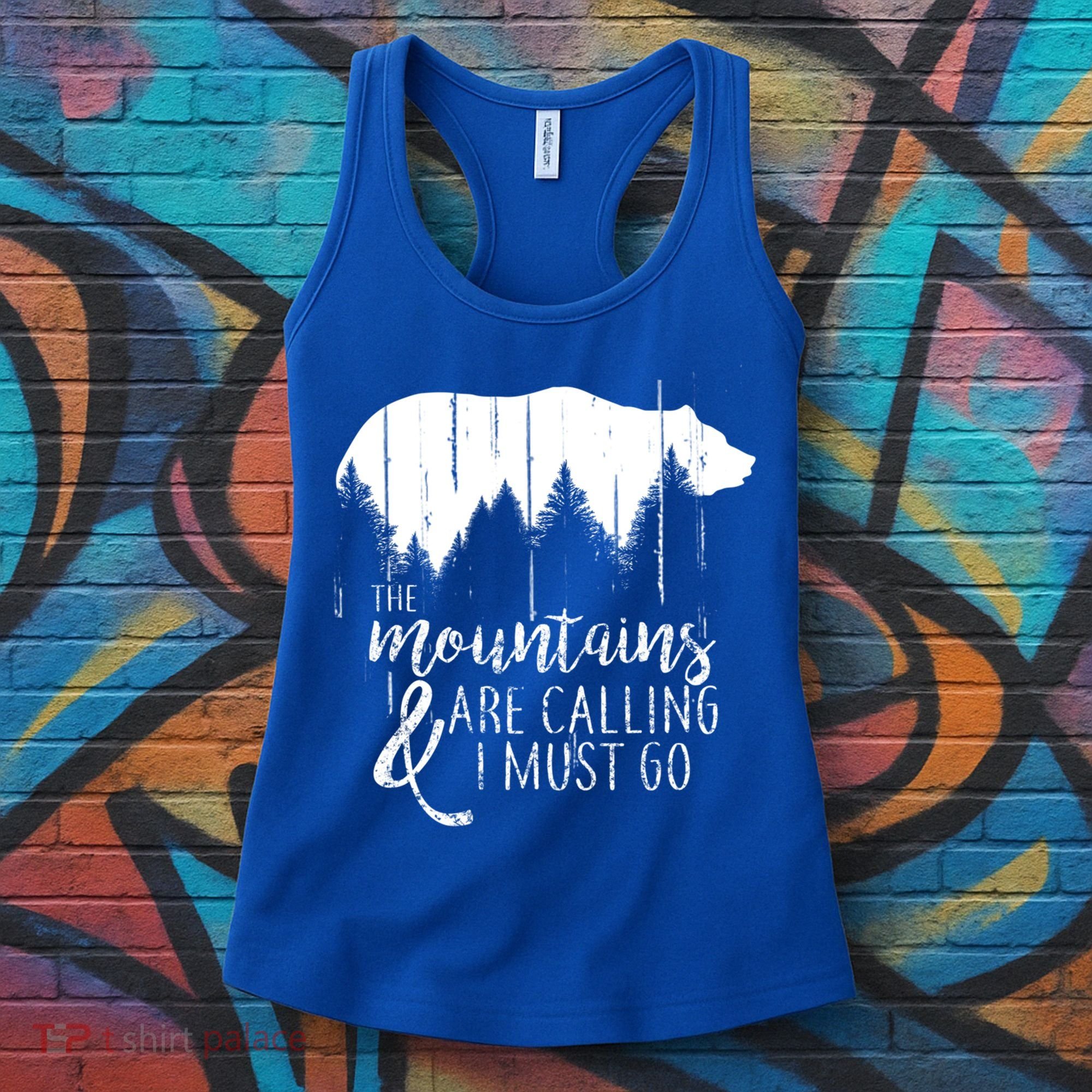 The Mountains Are Calling And I Must Go Wild Bear Cute Gift Women's Tank Top