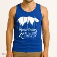 The Mountains Are Calling And I Must Go Wild Bear Cute Gift Tank Top thumb 3