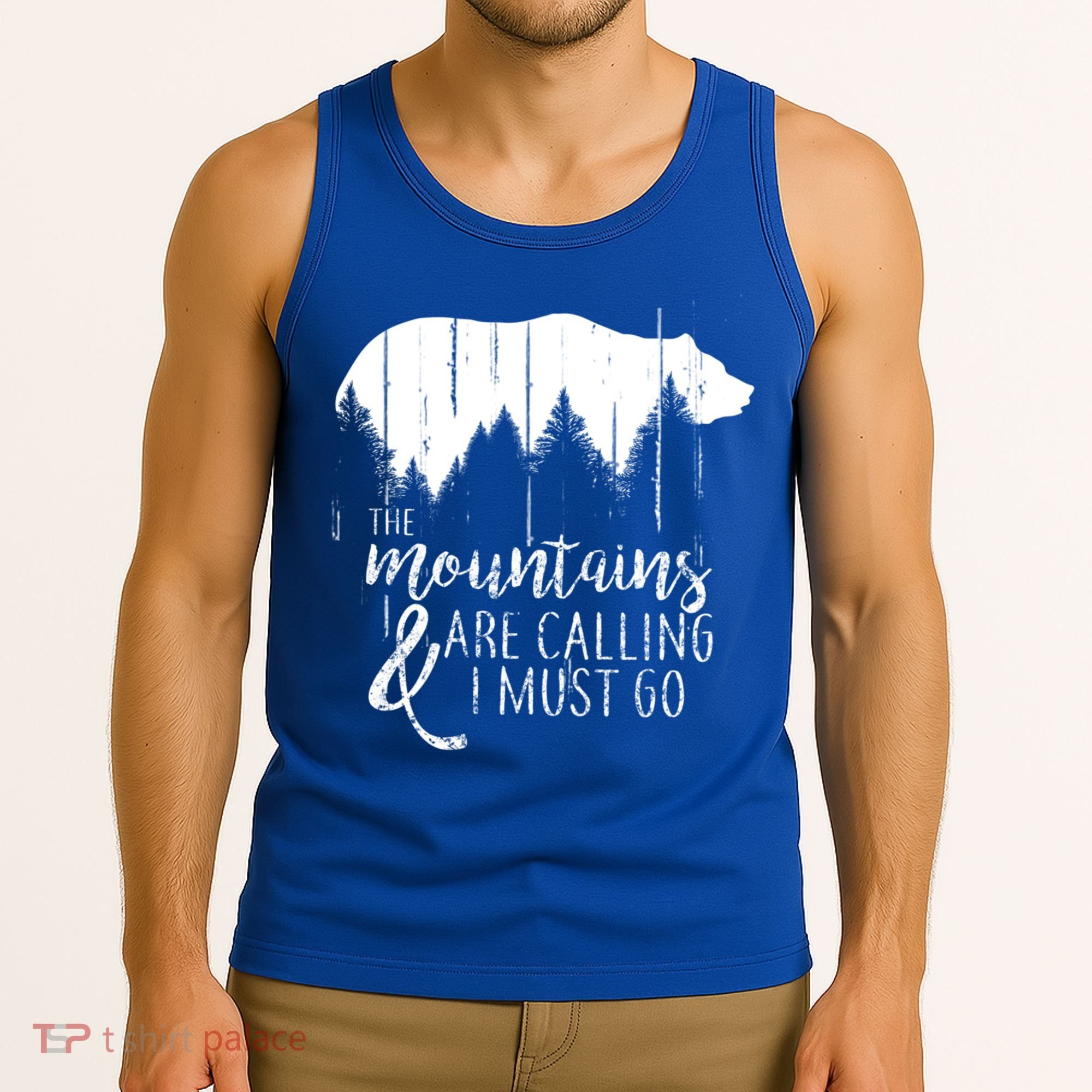 The Mountains Are Calling And I Must Go Wild Bear Cute Gift Tank Top