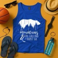 The Mountains Are Calling And I Must Go Wild Bear Cute Gift Tank Top thumb 4