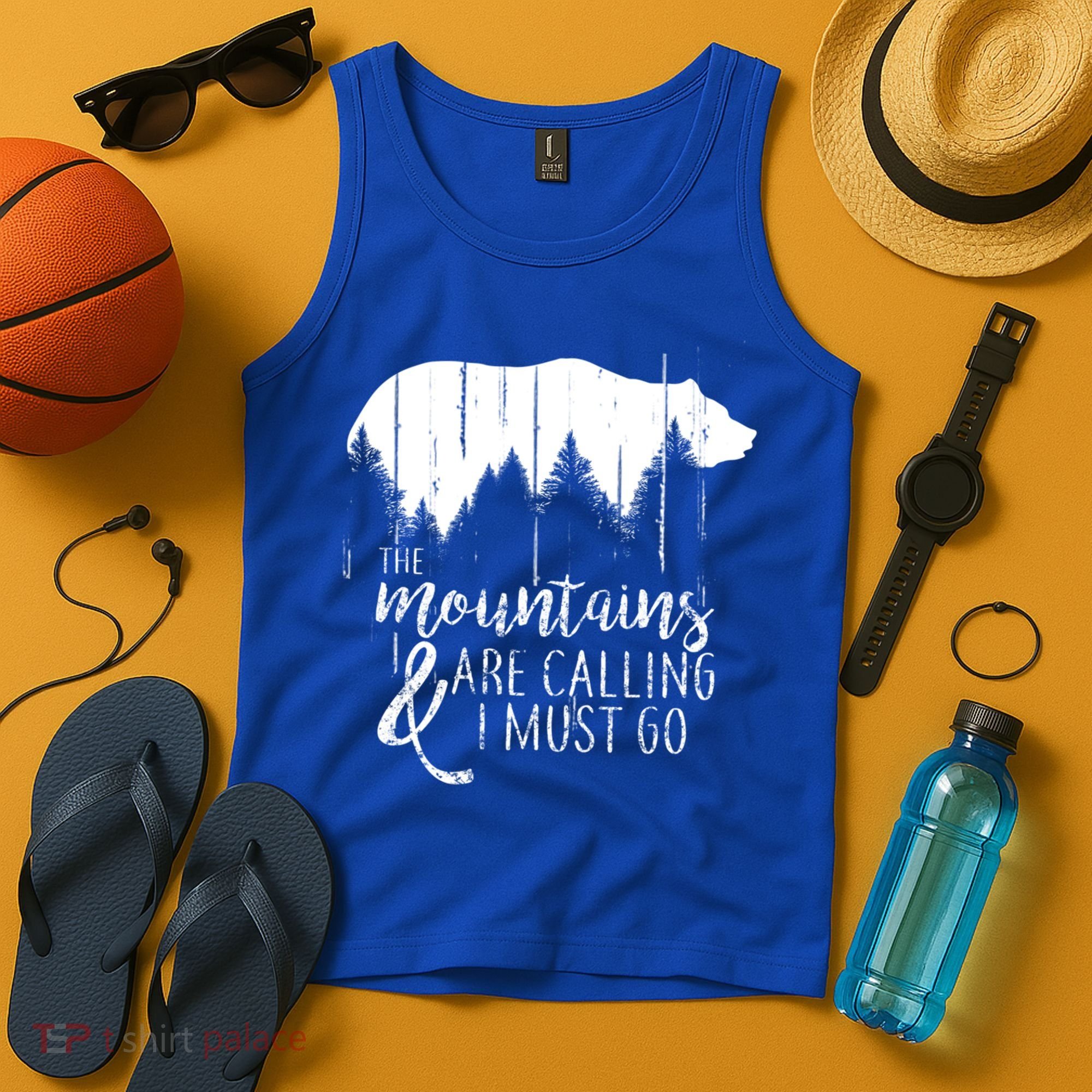 The Mountains Are Calling And I Must Go Wild Bear Cute Gift Tank Top
