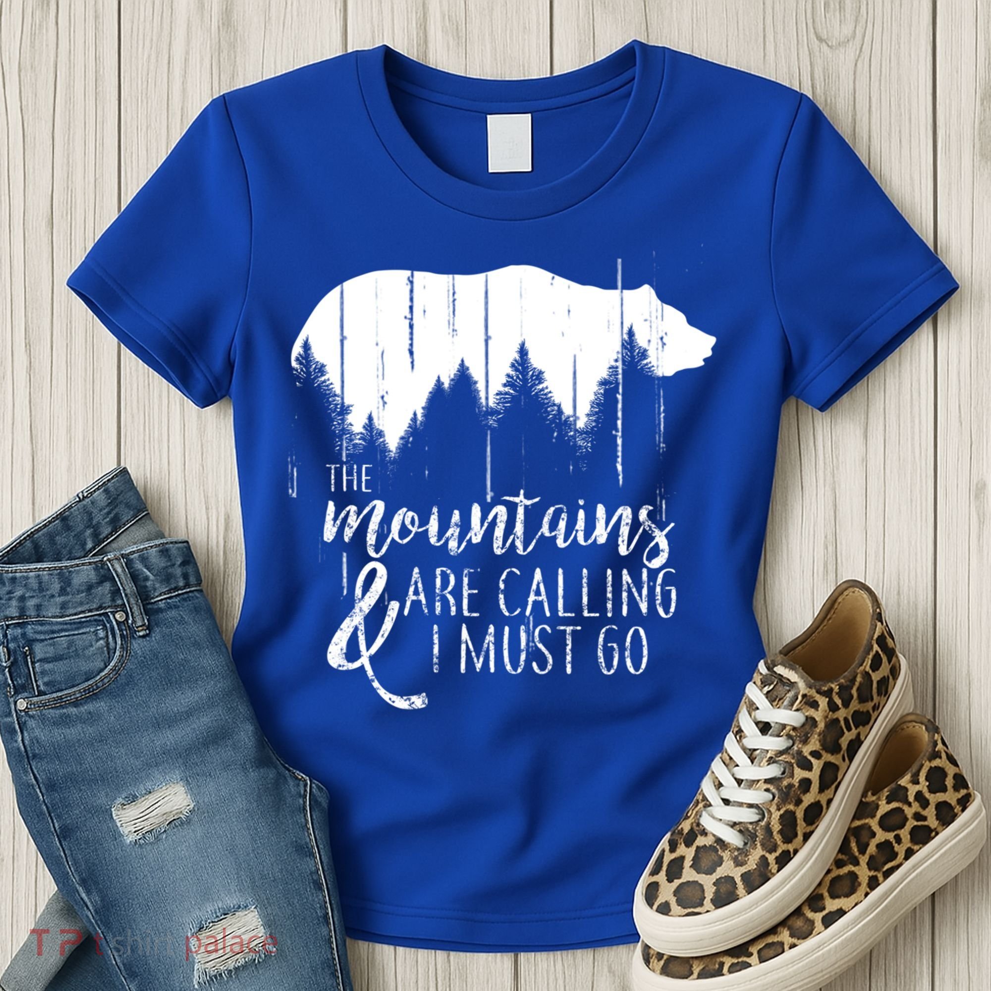 The Mountains Are Calling And I Must Go Wild Bear Cute Gift Women's T-Shirt