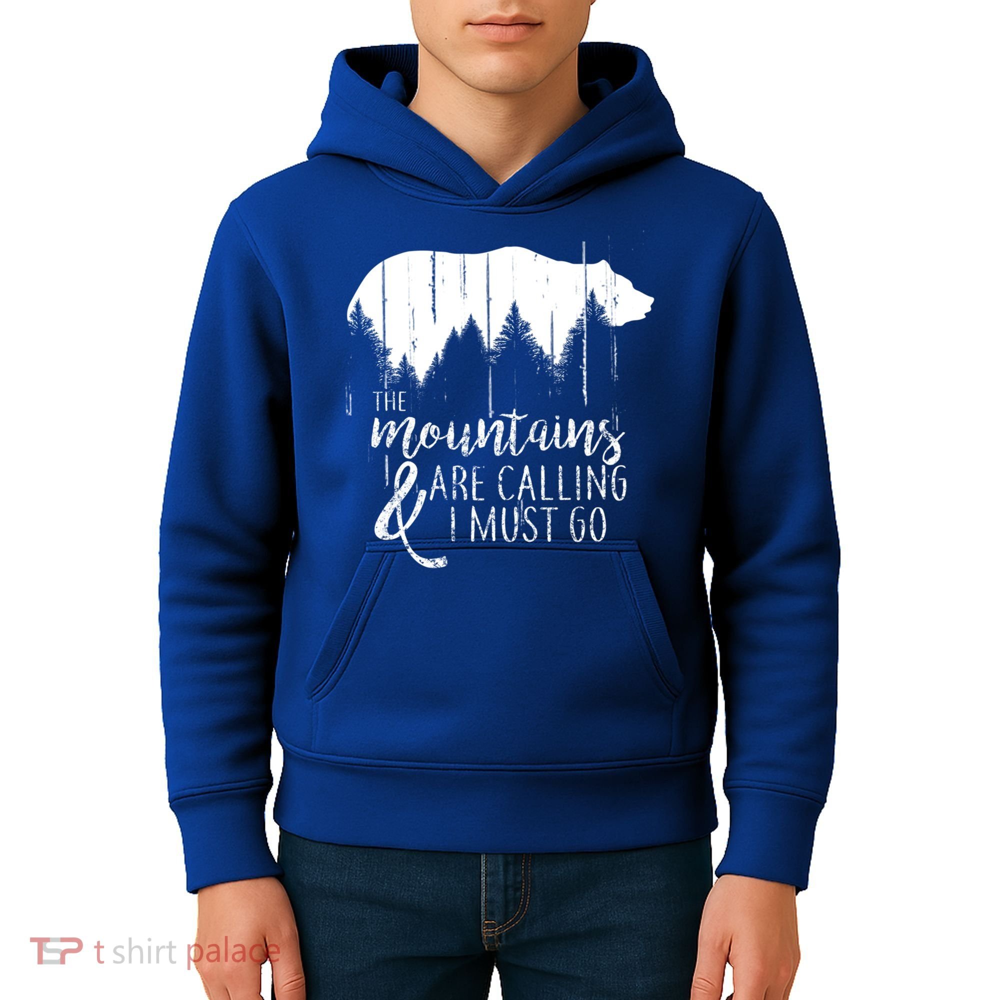 The Mountains Are Calling And I Must Go Wild Bear Cute Gift Kids Hoodie