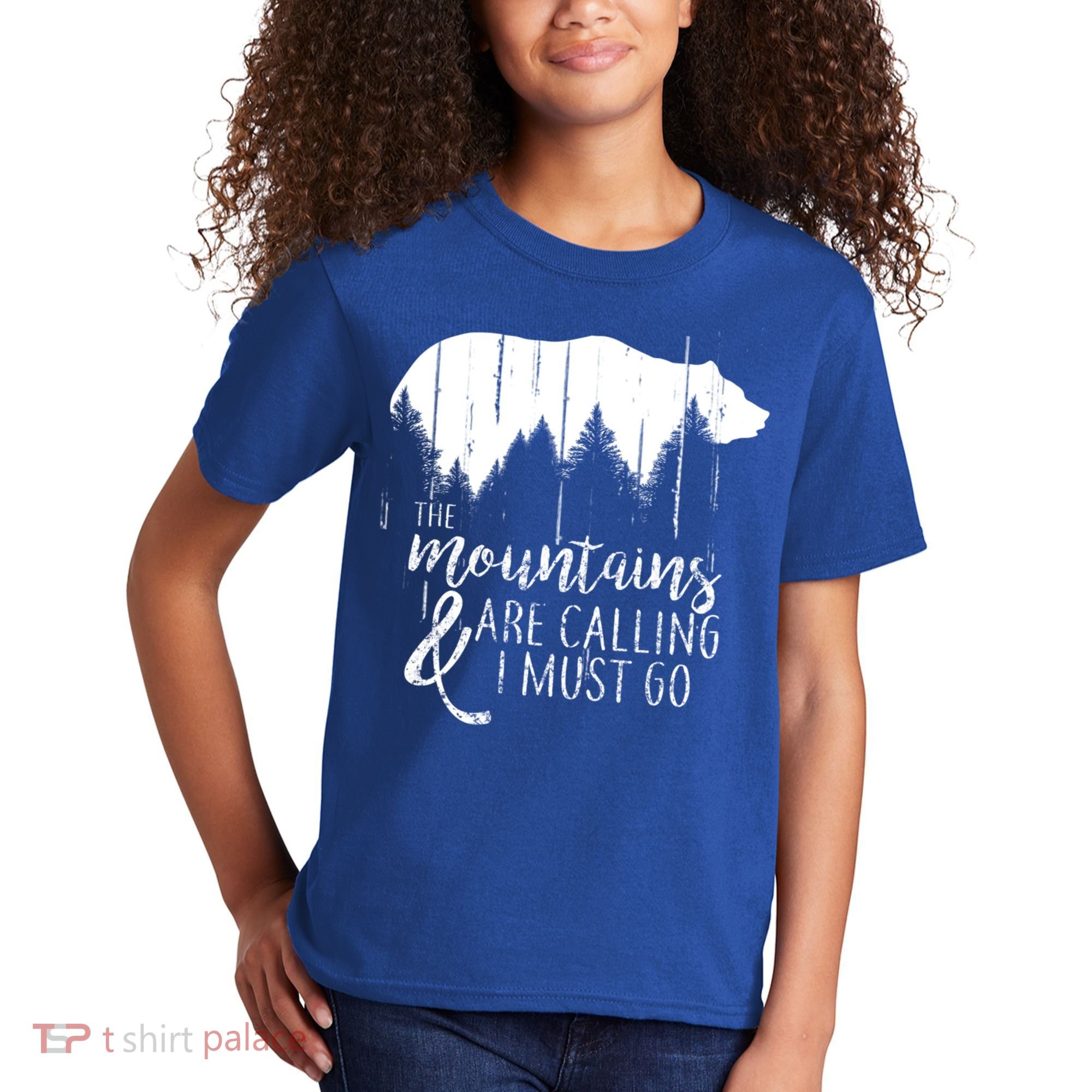 The Mountains Are Calling And I Must Go Wild Bear Cute Gift Kids T-Shirt