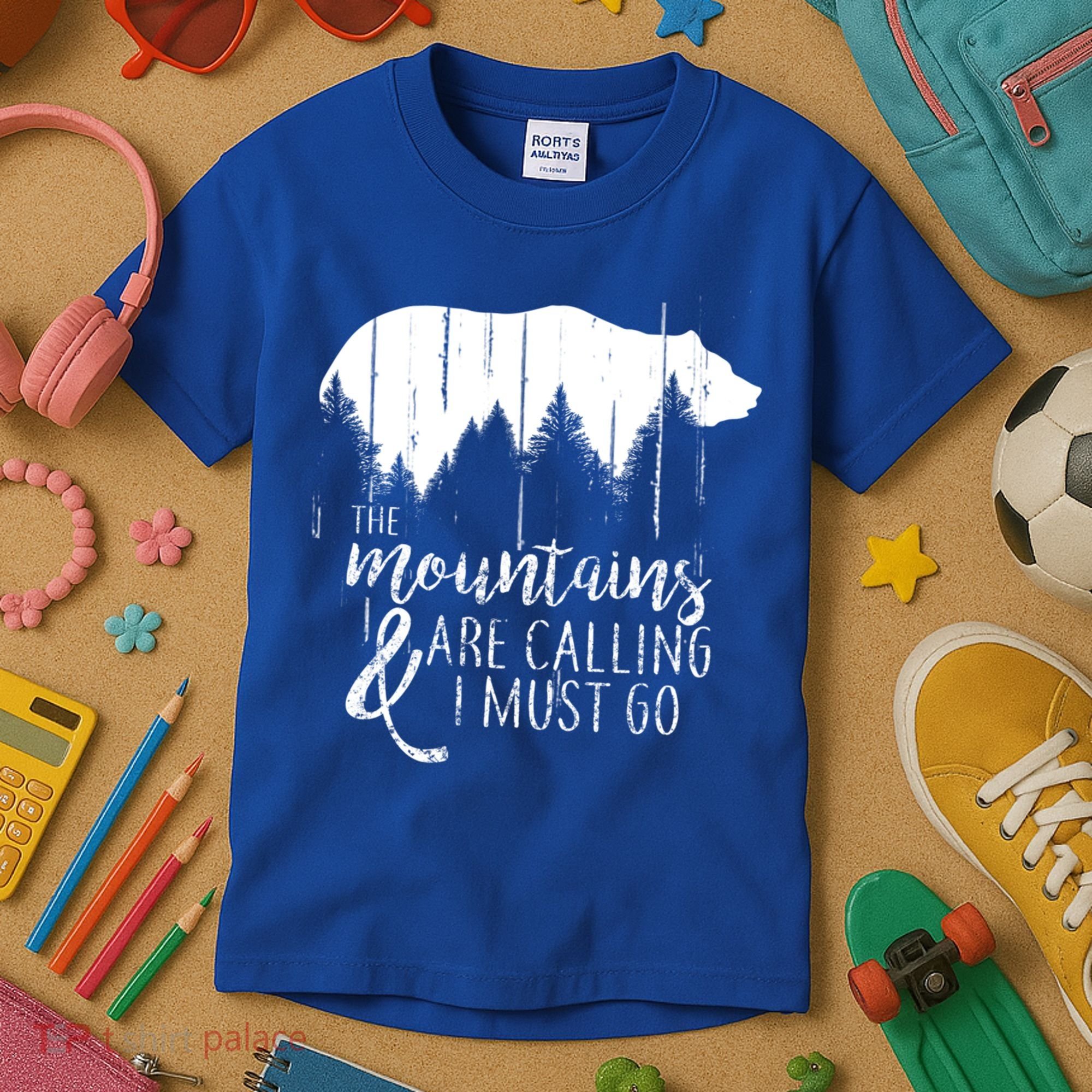 The Mountains Are Calling And I Must Go Wild Bear Cute Gift Kids T-Shirt