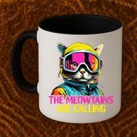 The meowtains are calling Cat Snowboard Ski  Coffee Mug thumb 2