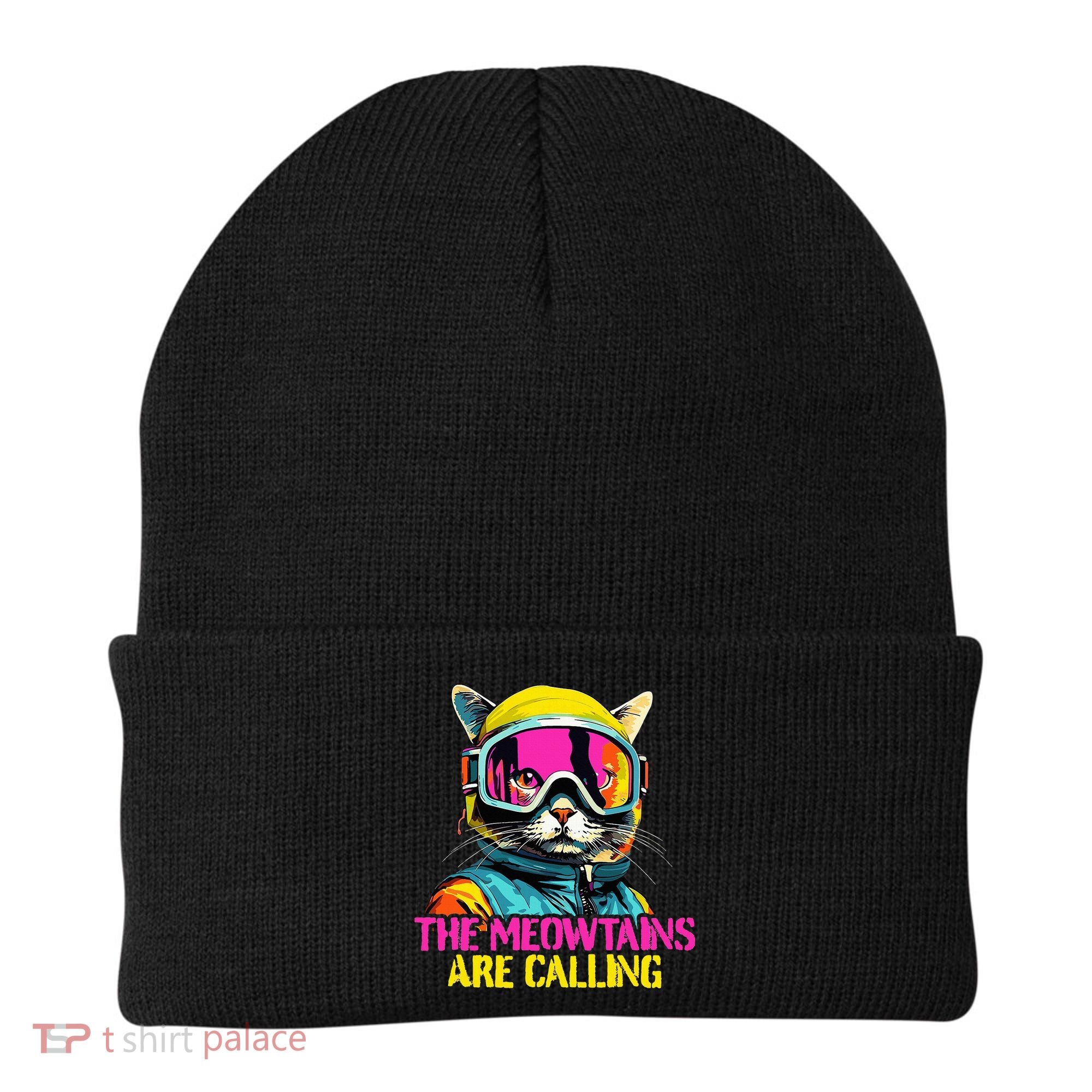 The meowtains are calling Cat Snowboard Ski  Beanie
