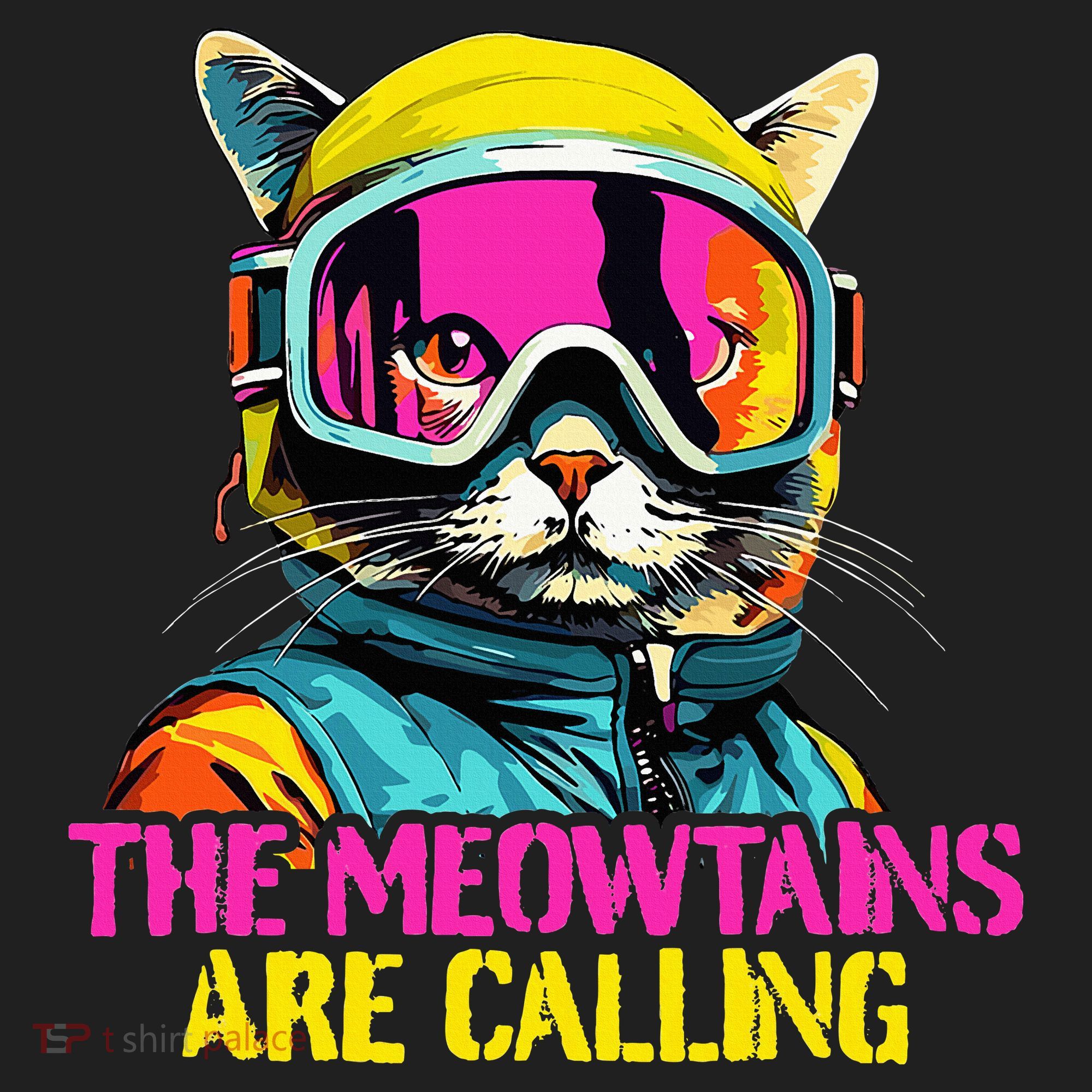 The meowtains are calling Cat Snowboard Ski  Beanie