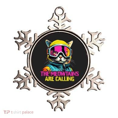 The meowtains are calling Cat Snowboard Ski  Ornament