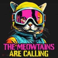 The meowtains are calling Cat Snowboard Ski  Ornament thumb 1