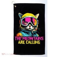 The meowtains are calling Cat Snowboard Ski  Golf Towel thumb 0