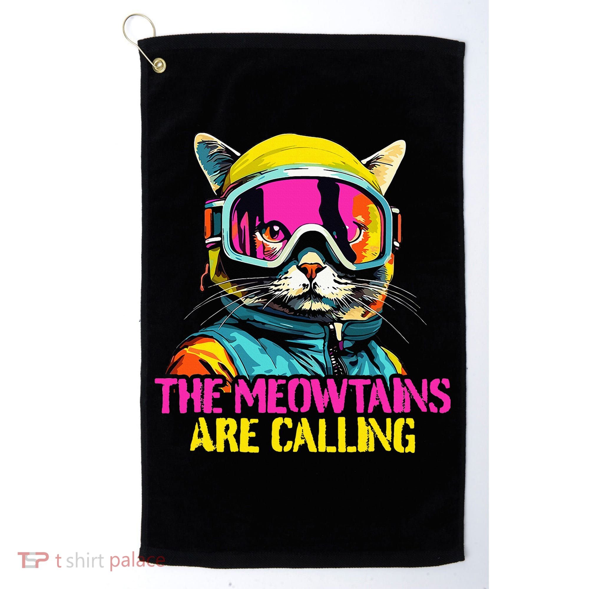 The meowtains are calling Cat Snowboard Ski  Golf Towel