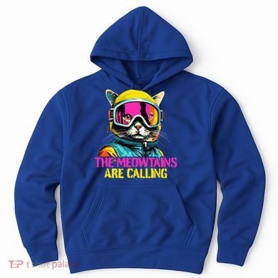 The meowtains are calling Cat Snowboard Ski  Hoodie