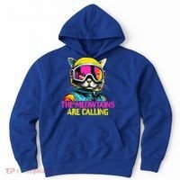 The meowtains are calling Cat Snowboard Ski  Hoodie thumb 0