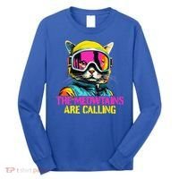 The meowtains are calling Cat Snowboard Ski  Long Sleeve Shirt thumb 0