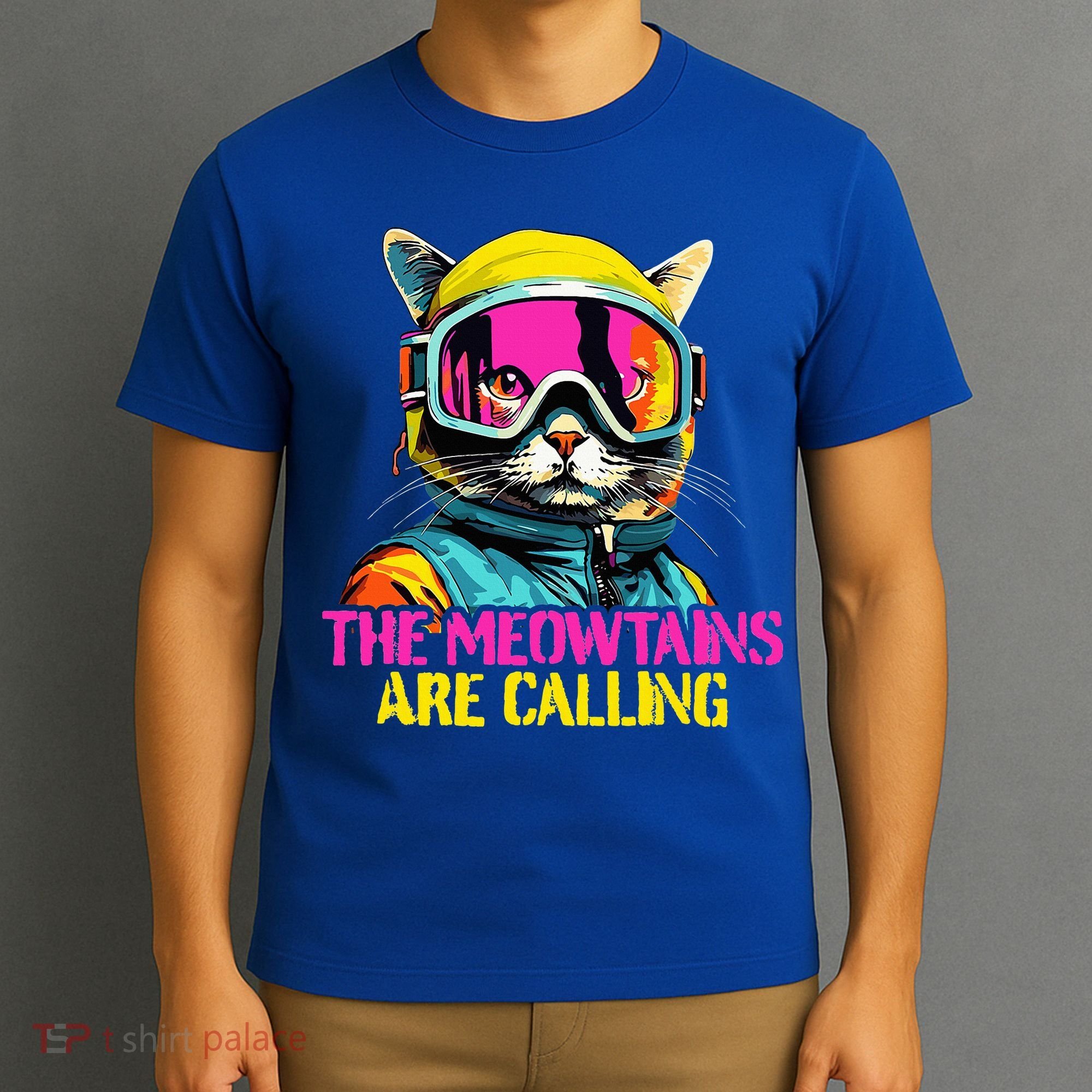 The meowtains are calling Cat Snowboard Ski  T-Shirt
