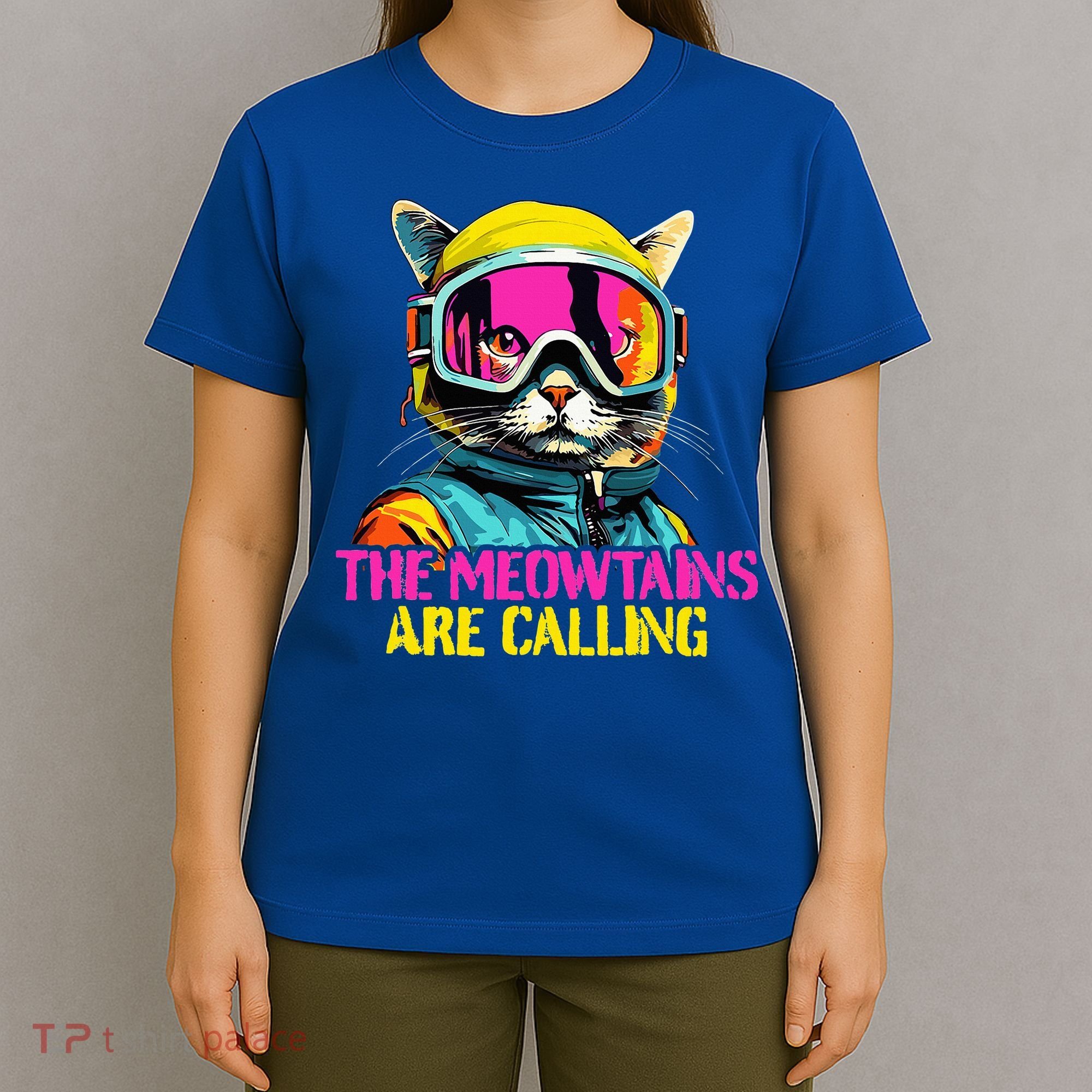 The meowtains are calling Cat Snowboard Ski  T-Shirt