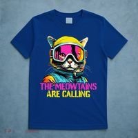 The meowtains are calling Cat Snowboard Ski  T-Shirt thumb 5