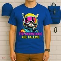 The meowtains are calling Cat Snowboard Ski  T-Shirt thumb 6